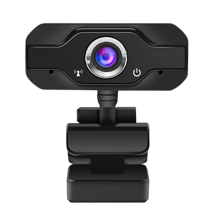 Camera web USB 1080P, neagra, 71x30mm, cu microfon incorporat, pentru cursuri online