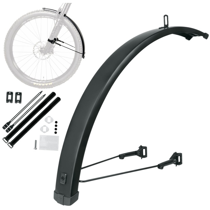 Преден калник за велосипед SKS INFINITY UNIVERSAL 27,5/28/29", 56 мм, матово черен, лесен монтаж