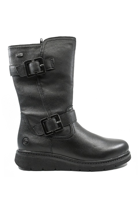 Ghete dama cu catarame Remonte, negre din piele naturala granulata REMD3980-00, Negru, 42