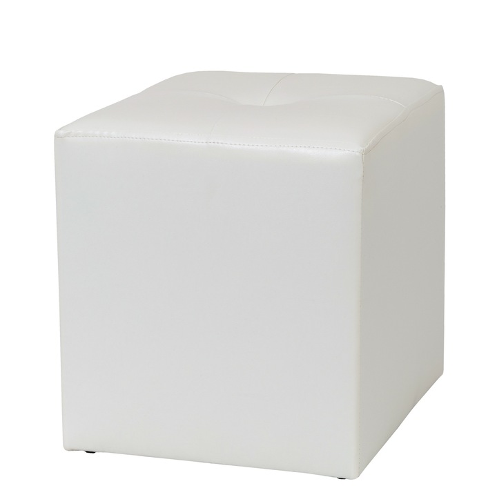 Taburet Cool - imitatie piele alb - 21894