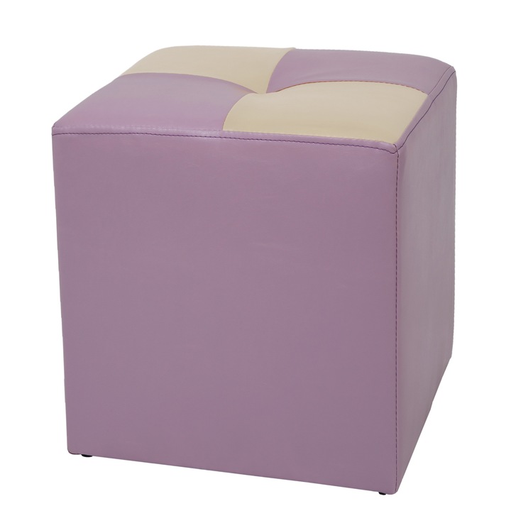 Taburet Cool - imitatie piele mov/crem - 21897/21834