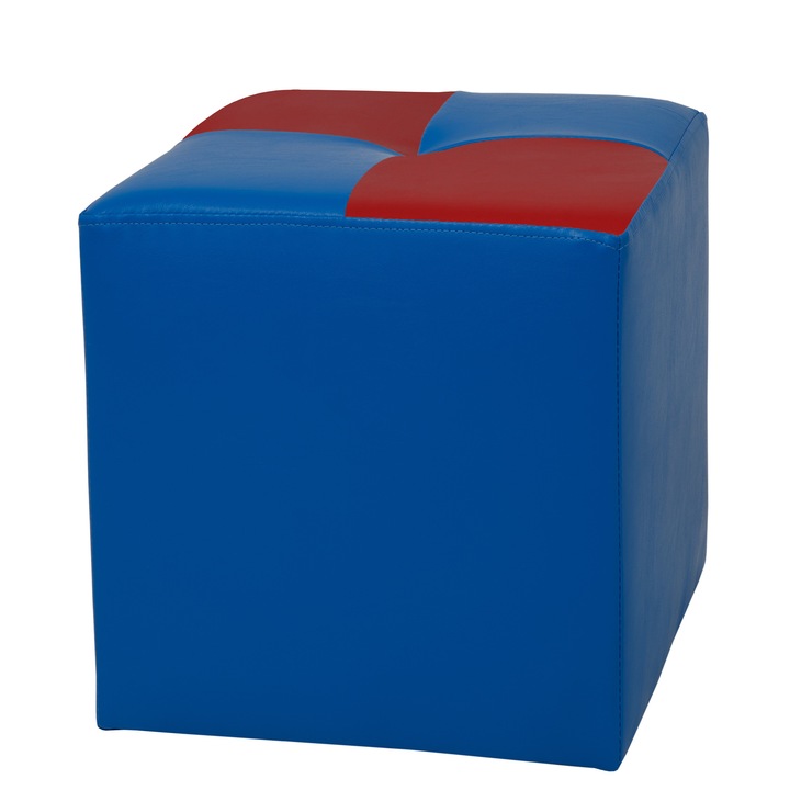 Taburet Cool - imitatie piele albastru/rosu - 21898/21900