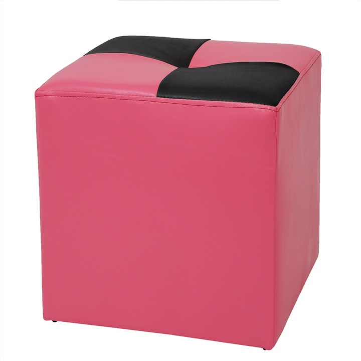 Taburet Cool - imitatie piele roz/wenge - 21896/21835