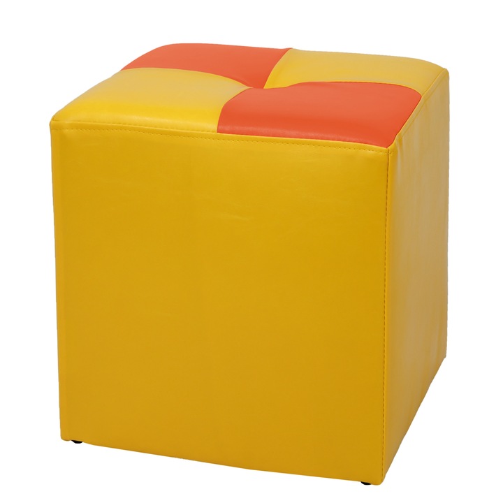 Taburet Cool - imitatie piele galben/portocaliu - 22168/21895