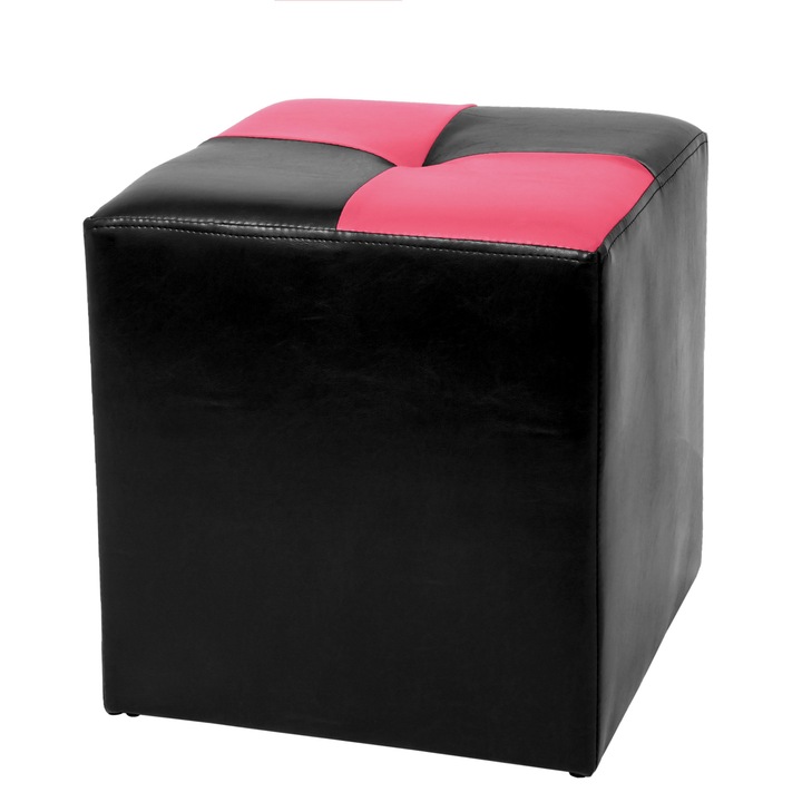 Taburet Cool - imitatie piele negru/roz - 21901/21896
