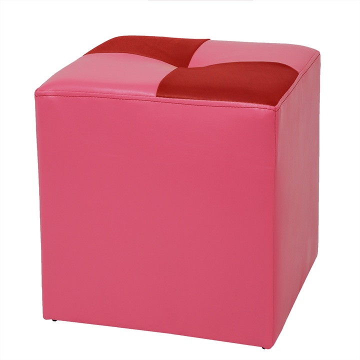 Taburet Cool - imitatie piele roz/rosu - 21896/21900