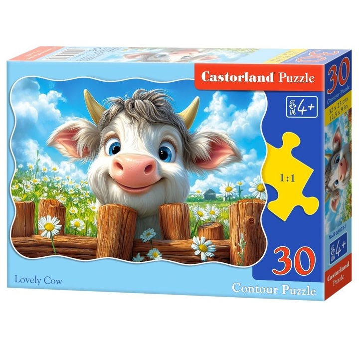 Пъзел 30 части CASTORLAND, Мотив крава, Големи размери, 4+ години