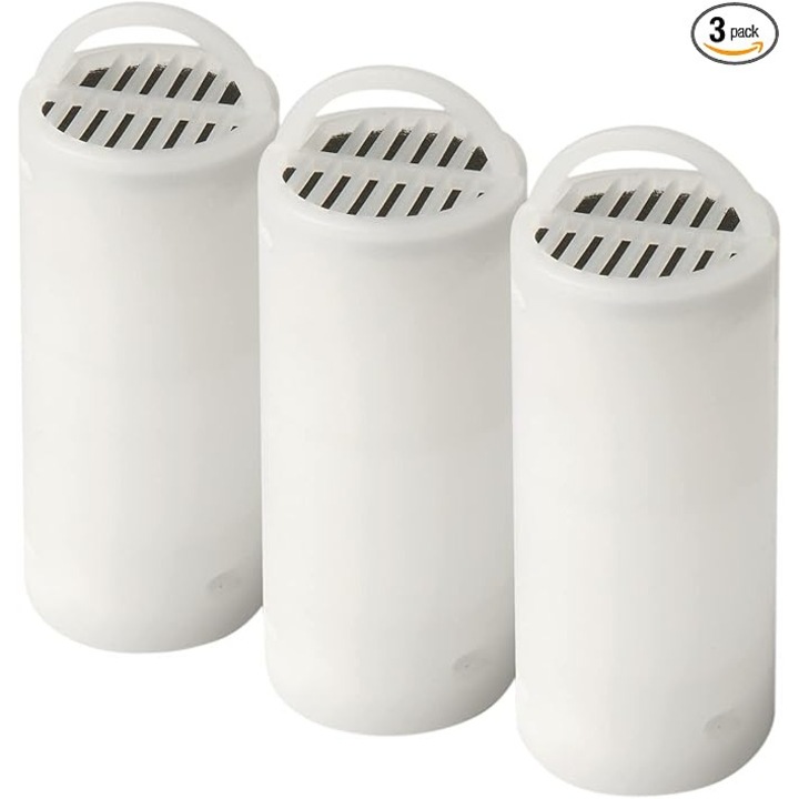 Set de 3 filtre cilindrice pentru fantana de apa pentru animale, eliminare mirosuri, carbon activ, dimensiuni variate