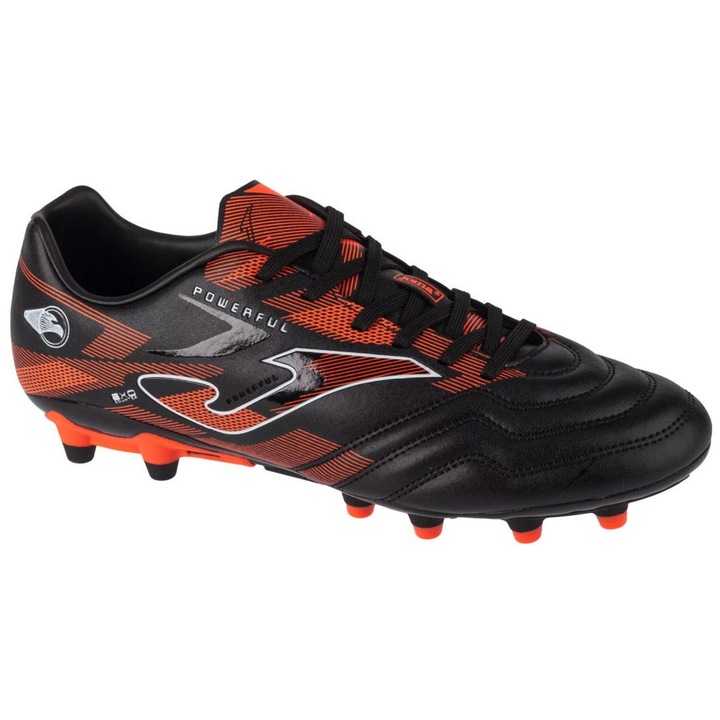 Ghete de fotbal barbati Joma, Powerful 2401, sintetic, negru/portocaliu, 44 EU