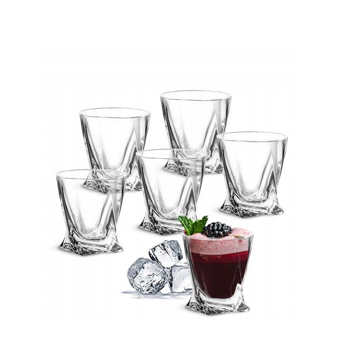 Чаши шот, Crystalite Bohemia, Quadro, 55 ml, 6 бр