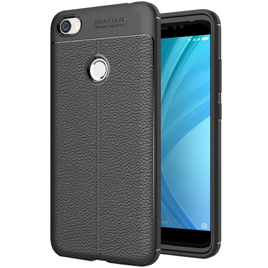 Husa de protectie silicon Leather PROTECTS pentru Xiaomi Redmi Note 5A, Negru