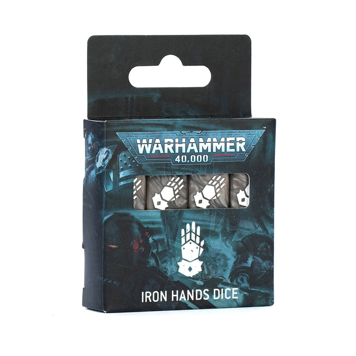 Разширение за игра Warhammer 40000, зарове Iron Hands, Games Workshop, 16x16mm, сиви