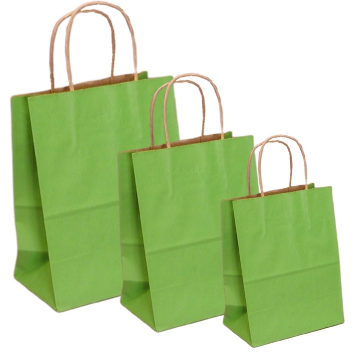 Pungi naturale, 100 buc/set, verde deschis, 32x12x41cm