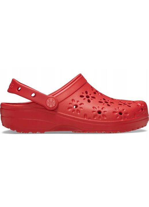 Crocs, Saboti cu decupaje florale, Rosu, 41-42