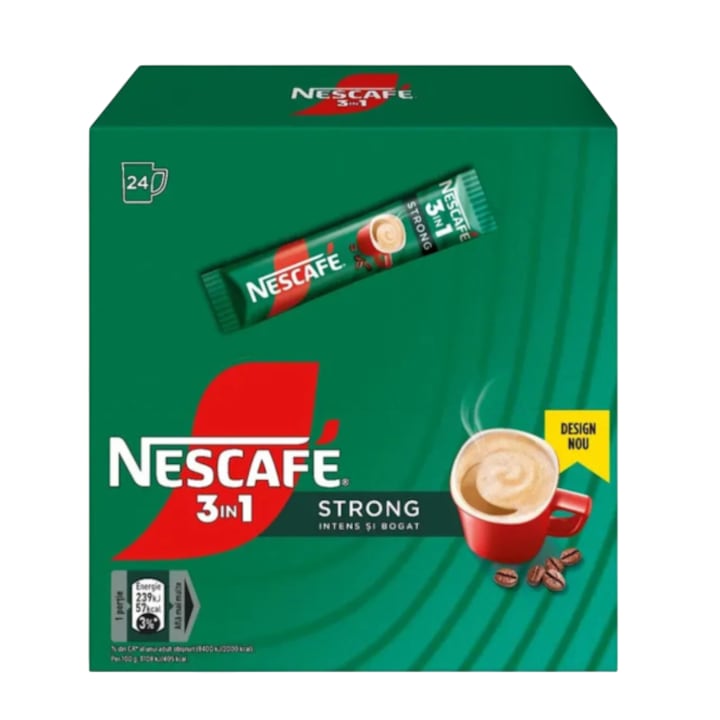 Cafea 3 in 1 Strong, 24 plicuri x 15 g
