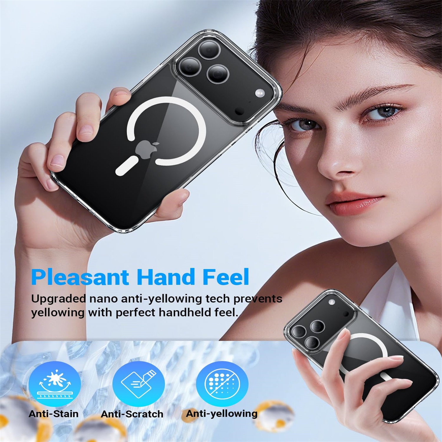 Husa Transparenta MagSafe, AEWOYAD®, Anti-Shock, Rezistent la caderi, Incarcare Wireless, Compatibila cu Apple iPhone 17 Pro