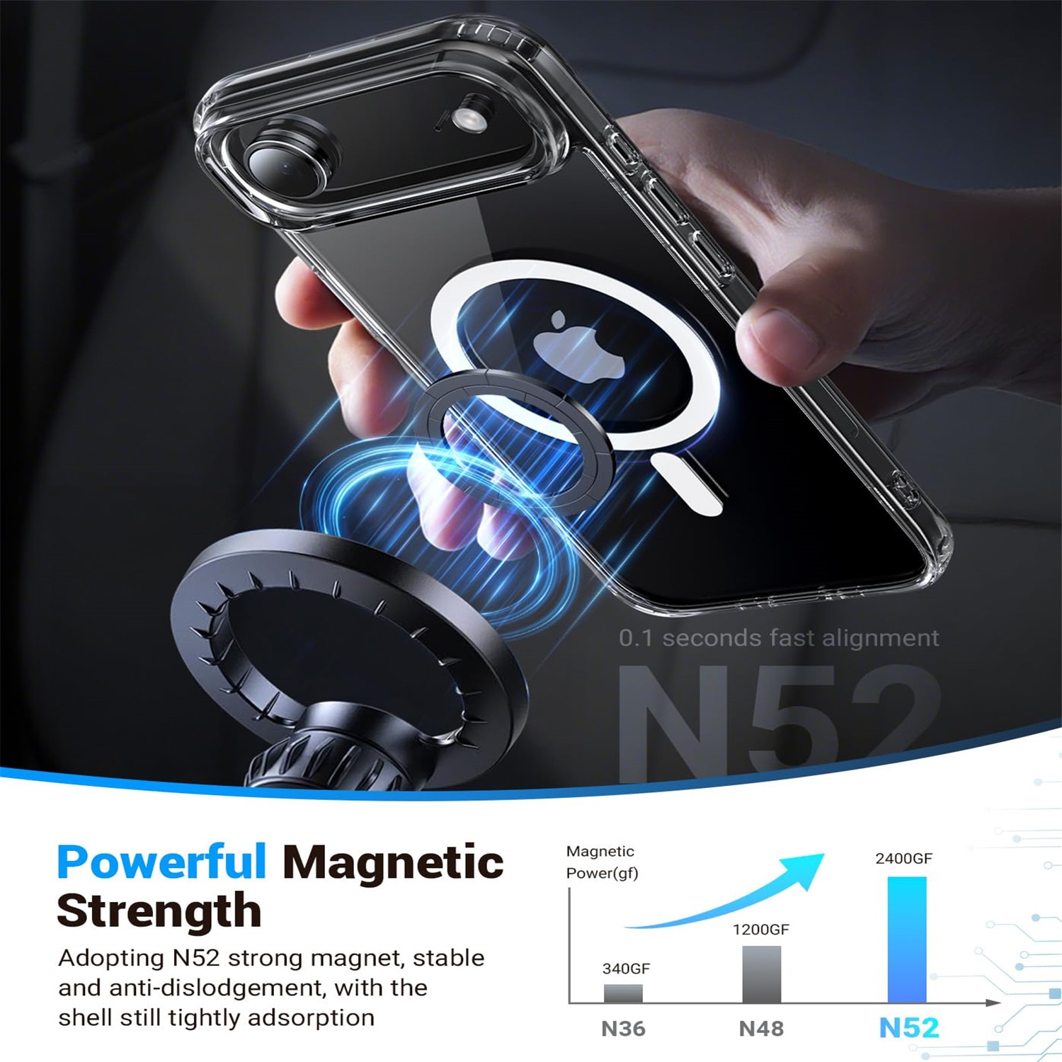 Husa Transparenta MagSafe, AEWOYAD®, Anti-Shock, Rezistent la caderi, Incarcare Wireless, Compatibila cu Apple iPhone 17 Air