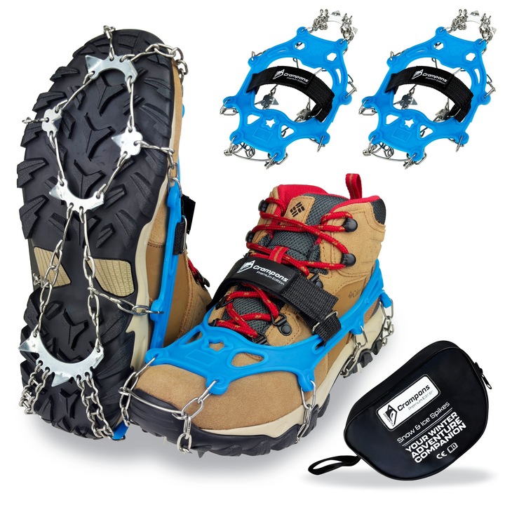 Антихлъзгащи котки EVI Crampons Premium, 9 стоманени шипа, размер 37-40, включен калъф