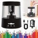 Ascutitoare electrica, Tressino, Lama pentru ascutire rapida, Diametrul aplicabil 6-8mm, 3 moduri, Conexiune USB, Doua moduri de incarcare, Lama din otel tungsten, Usor de curatat, portabila, Negru