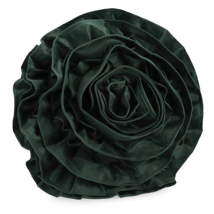 Perna decorativa catifea verde Flower Ø40x8 cm