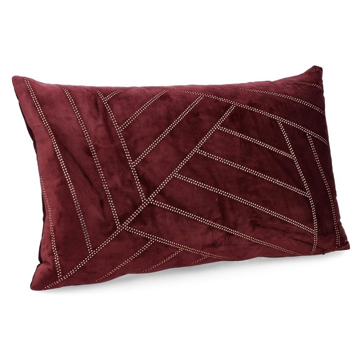 Set 2 perne decorative textil bordeaux Lovell 50x30 cm