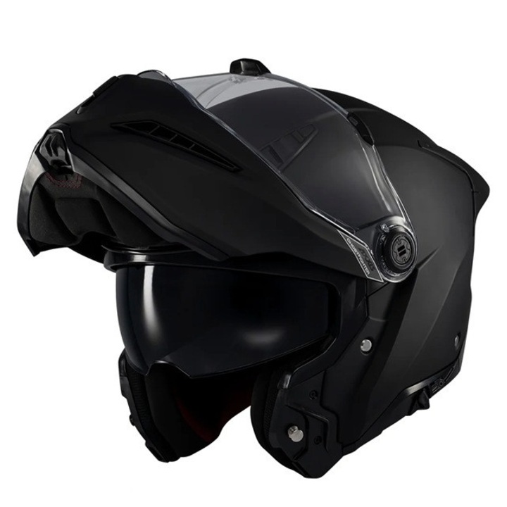 Casca modulabila flip-up Axxis GhostFighter cu ochelari soare integrati, viziera Pinlock Ready, negru mat, XL 61-62cm