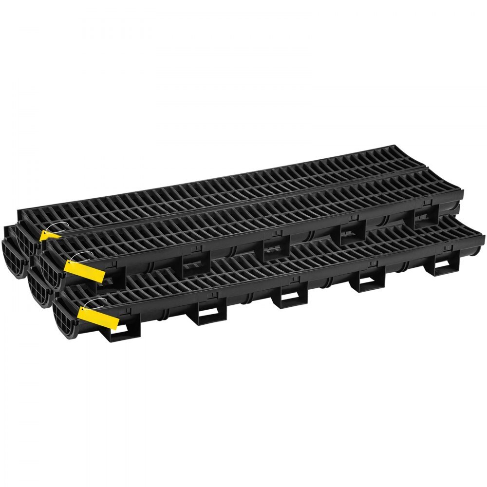 Capace Rigola Sistem de Drenaj HDPE, Rigola cu Gratar Plastic, 5 Capace de Capat, 14 ...