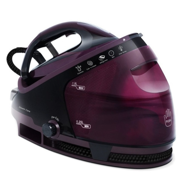 Statie de calcat Singer SGR-20350, 3000 W, 7 bari, jet de abur 450g/min, abur variabil 0-120g/min, Talpa Ceramica, Afisaj LED, rezervor apa 1.9 L, oprire automata, visiniu