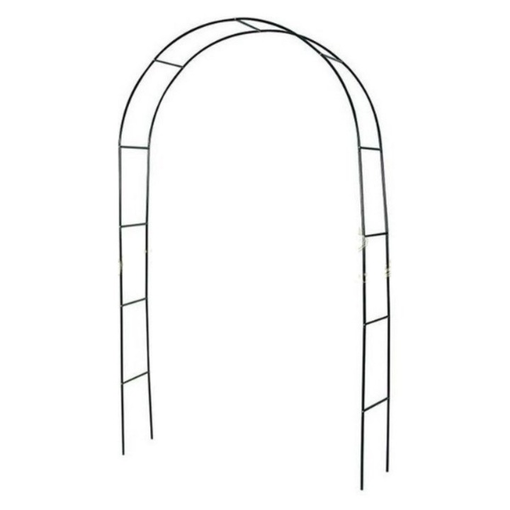Метална градинска арка, опора за катерещи растения, 3 стъпала, тъмнозелена, устойчива на атмосферни влияния
