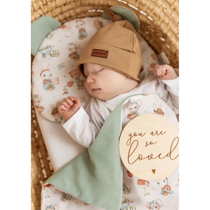 Caciula Adelmo Pentru Baieti - Maro 46 (Varsta 6 - 12 Luni) bumbac