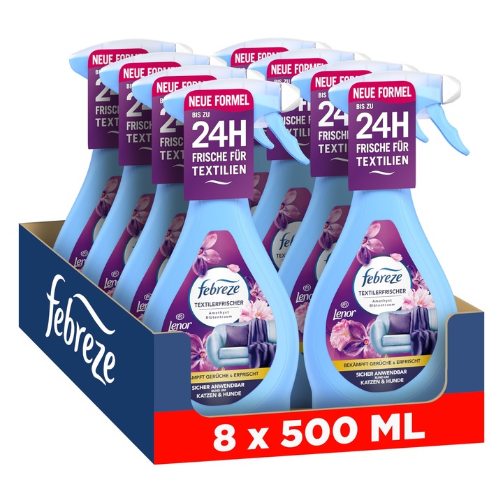Febreze szagssemlegesítő spray 8x500ml, Amethyst Blossom Dream, Freshair technológia
