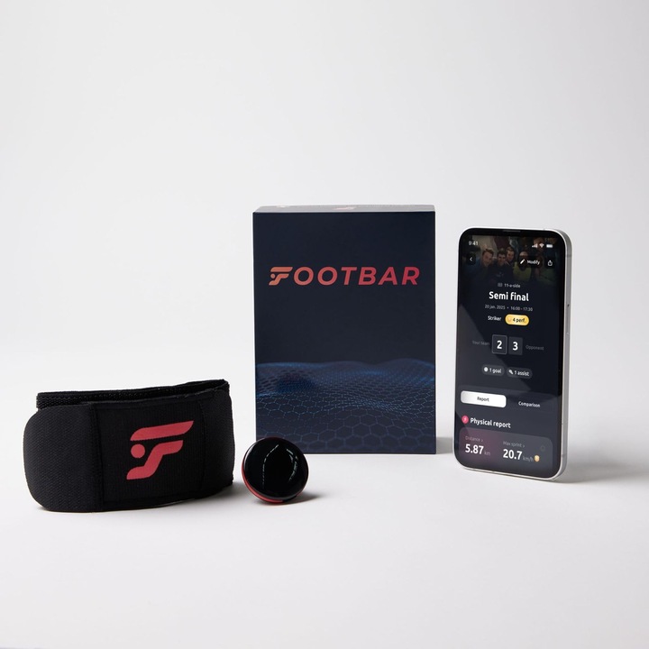 Гривна за активност Footbar Meteor, проследяване на футбол, Bluetooth 4.0, за iOS и Android