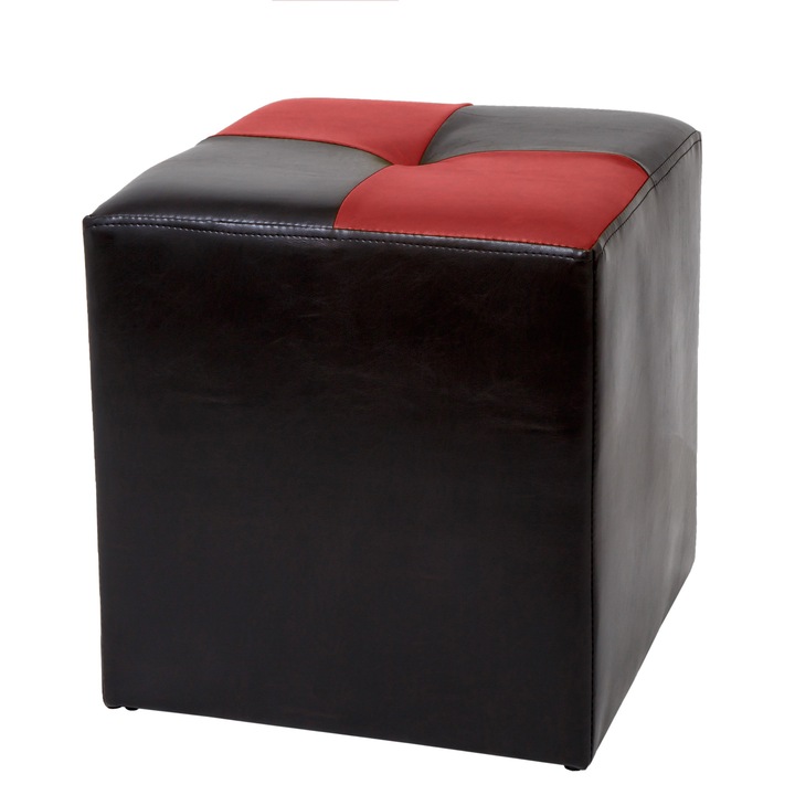 Taburet Cool - imitatie piele wenge/rosu - 21835/21900