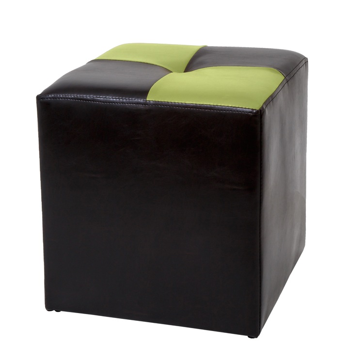 Taburet Cool - imitatie piele wenge/verde - 21835/21899