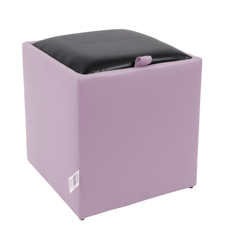 Taburet Box - imitatie piele mov/negru - 21897/21901
