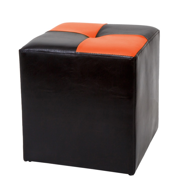 Taburet Cool - imitatie piele wenge/portocaliu - 21835/21895