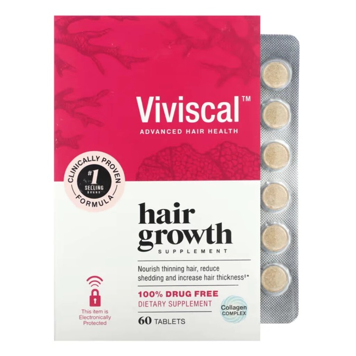 Supliment Alimentar, cu biotina zinc, Viviscal, Advanced Hair Health for Women, Stimuleaza Cresterea Parului, pentru Femei, 60 tablete, timp de 1 luna