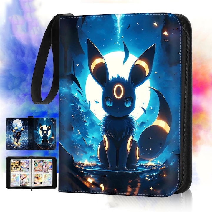 Pokémon kártya album, 400 férőhelyes, 50 oldal, többszínű, 24x18x5cm