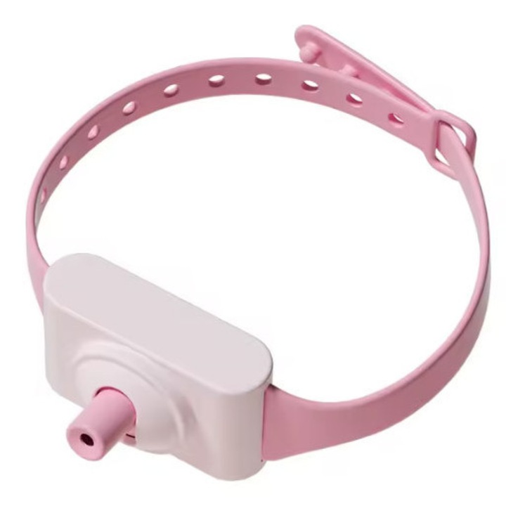 Zgarda interactivă pentru pisici, Doty, LaserLoop, reglabilă, silicon/plastic, roz pudra