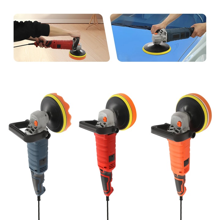 Set masina de polisat auto, 1580W, 7 viteze, rosu, 41x15cm