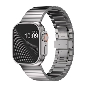 Curea titan Grad 2 LUVLU™ pentru Apple Watch Ultra / Ultra 2 (49mm) - finisaj DLC rezistent la uzura, inchidere tip fluture, design premium si durabil