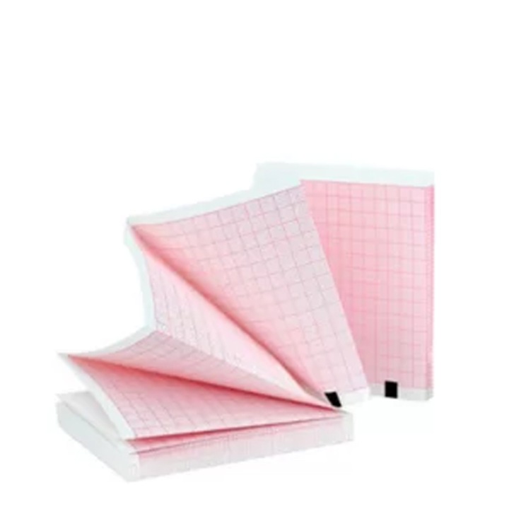 EKG-papír 112 x 100 mm x 300 lap, piros rács, 1 top