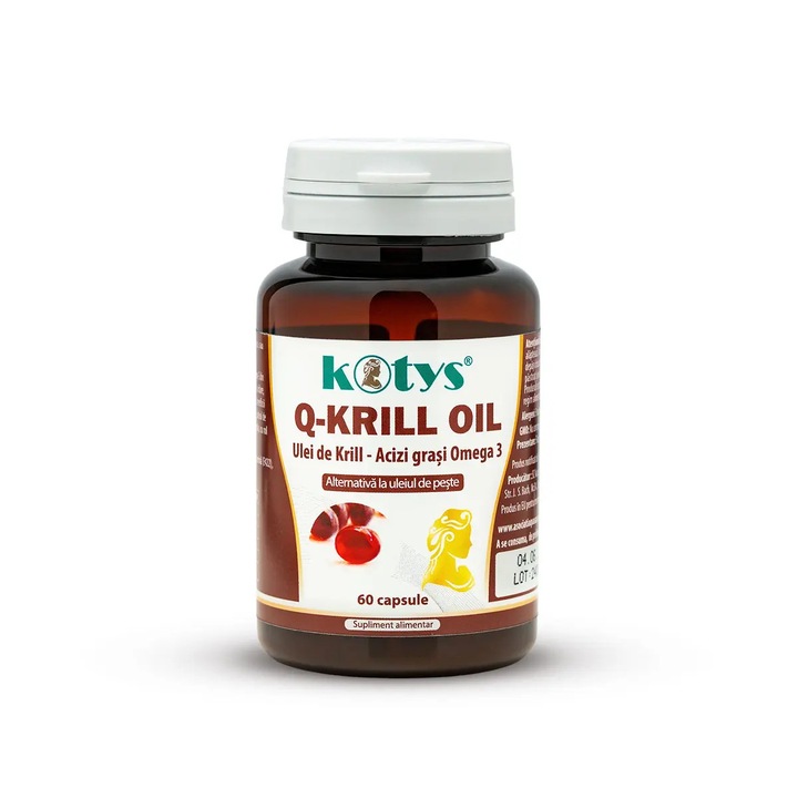 Ulei de krill 500mg, 60cps, KOTYS, Omega-3, antioxidanti, puritate
