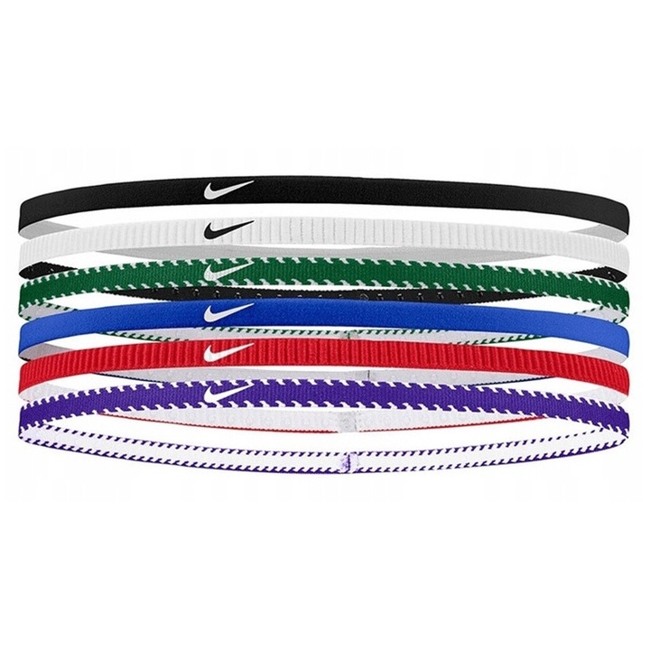 Nike Flex sport fejpánt, 6 darabos szett, fekete-fehér, elasztikus anyag, univerzális méret