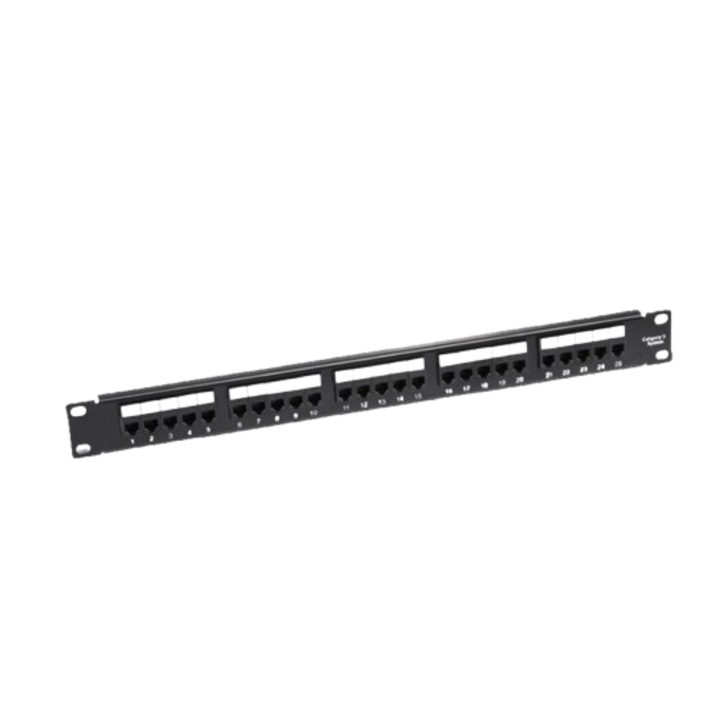 Patch Panel ISDN 25 porturi RJ45, montabil în rack 19'', 1U, Braun Group
