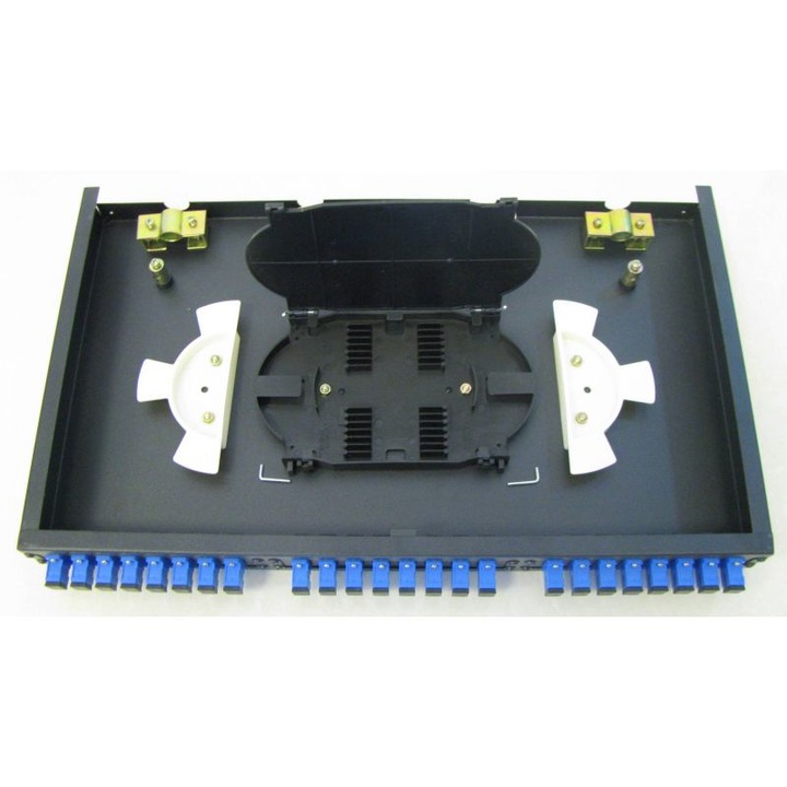 Patch panel optic, Braun Group, ODF 19"/1U, 24 adaptoare SC/PC, negru, 482x250x44, 5mm