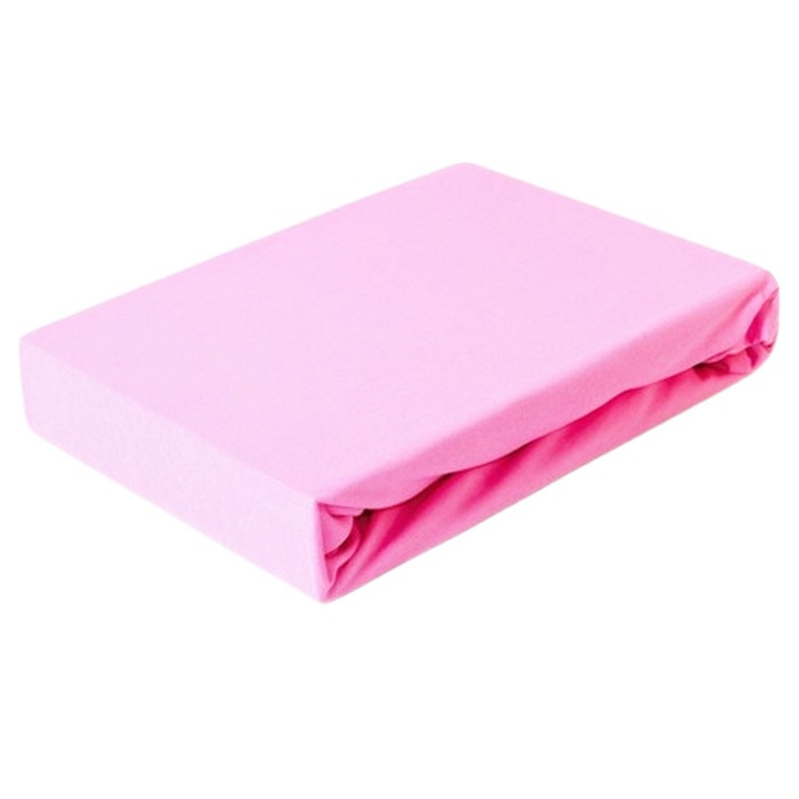 Cearceaf impermeabil roz pentru saltea 60x120cm, DuetBaby, cu elastic
