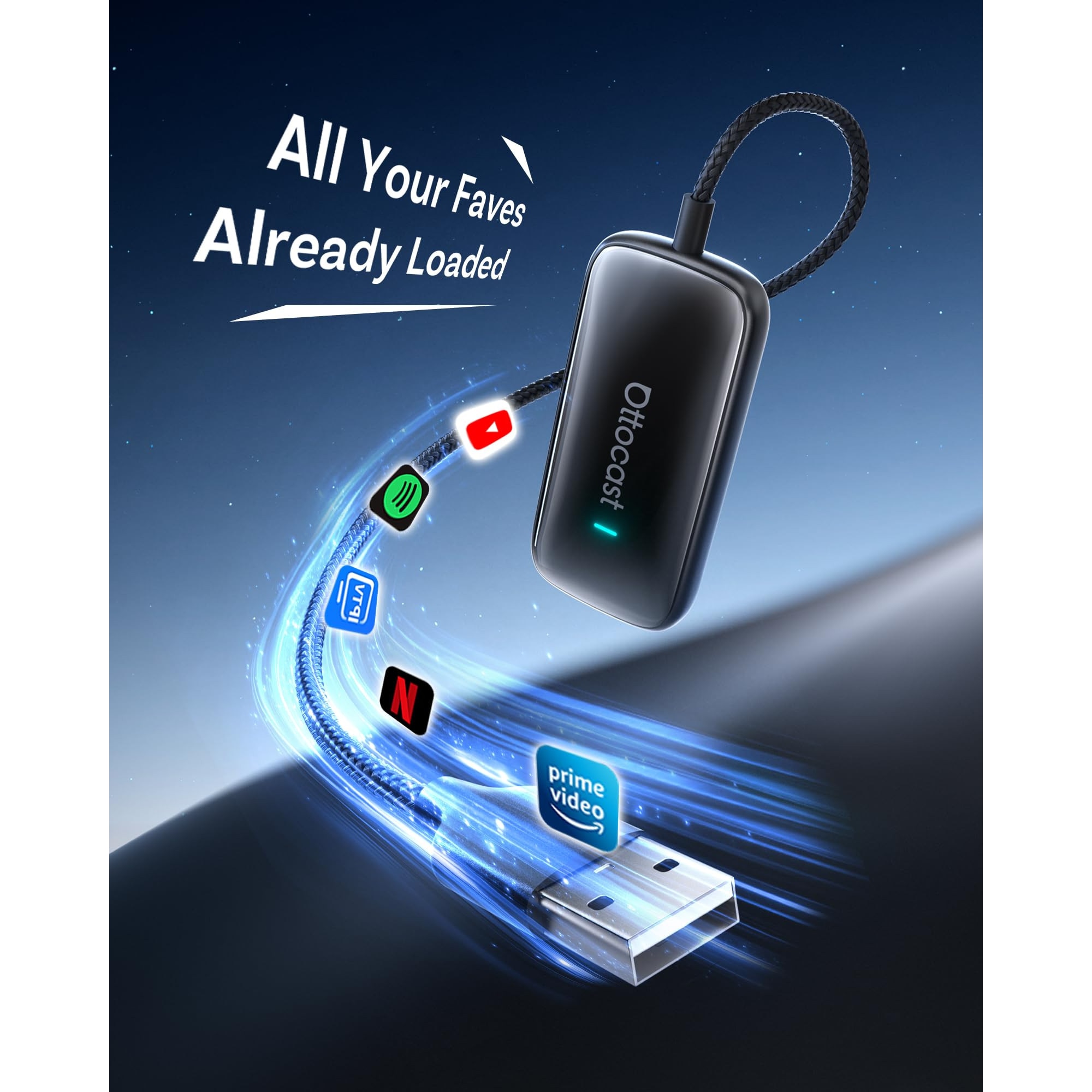 Adaptor wireless OTTOCAST Play2Video Ultra pentru CarPlay, Android