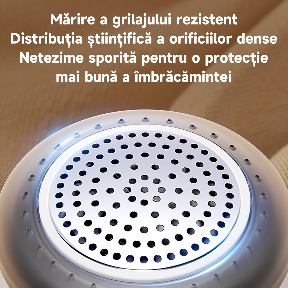 Aparat de curatat scame electric reincarcabil 8W, 60 minute autonomie, 3 trepte de viteza, 6 lame inox, afisaj digital, cu perie statica, pentru pulover, canapea, textil - USB incarcare