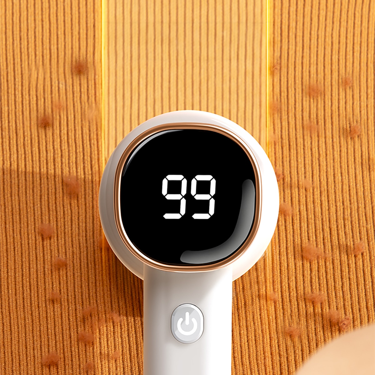 Aparat de curatat scame electric reincarcabil 8W, 60 minute autonomie, 3 trepte de viteza, 6 lame inox, afisaj digital, cu perie statica, pentru pulover, canapea, textil - USB incarcare